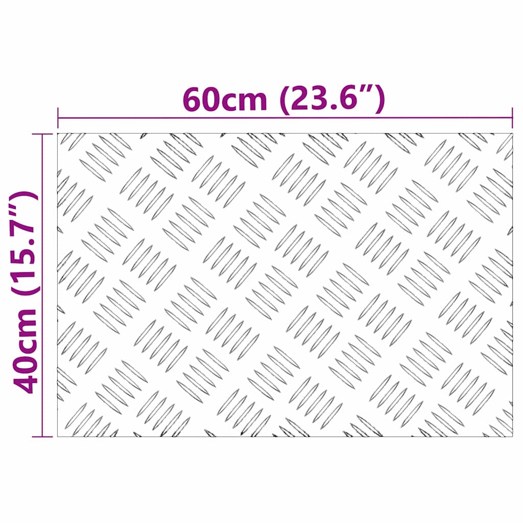 Laiptų danga Stačiakampio 4 pcs Sidabro 60 x 40 cm Aliuminis