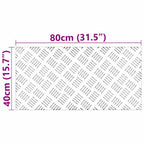 Laiptų danga Stačiakampio 2 pcs Sidabro 80 x 40 cm Aliuminis