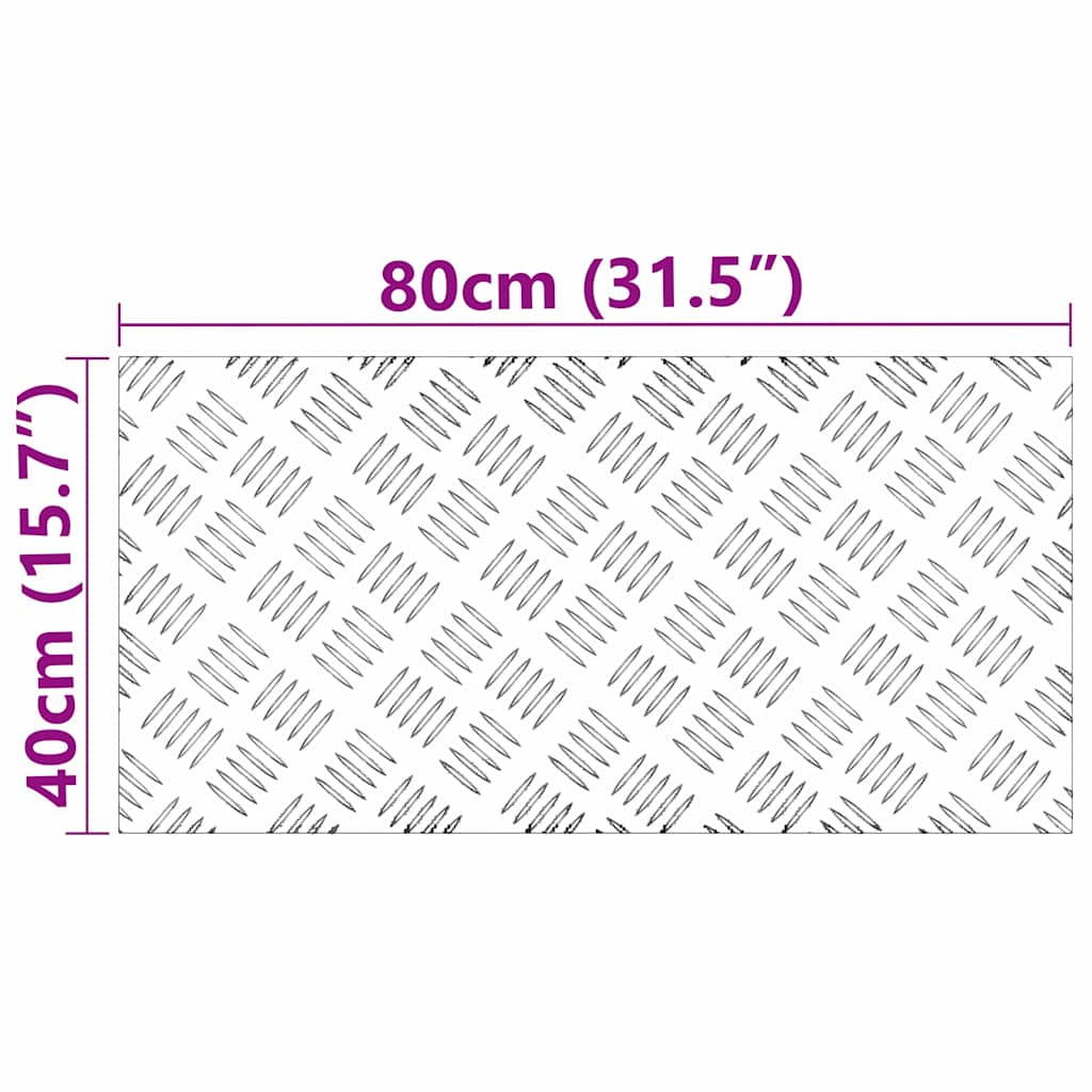 Laiptų danga Stačiakampio 2 pcs Sidabro 80 x 40 cm Aliuminis