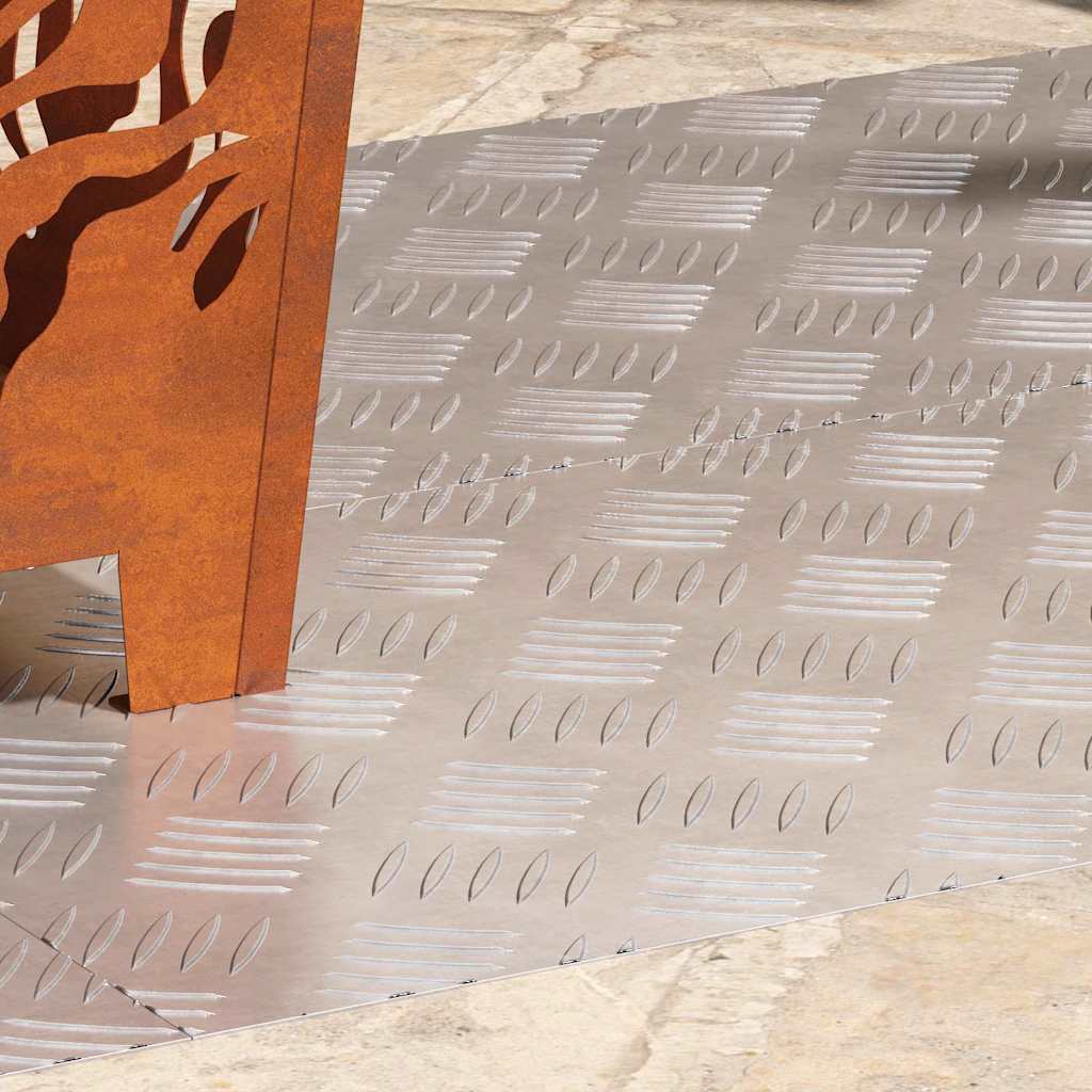 Laiptų danga Stačiakampio 4 pcs Sidabro 90 x 40 cm Aliuminis