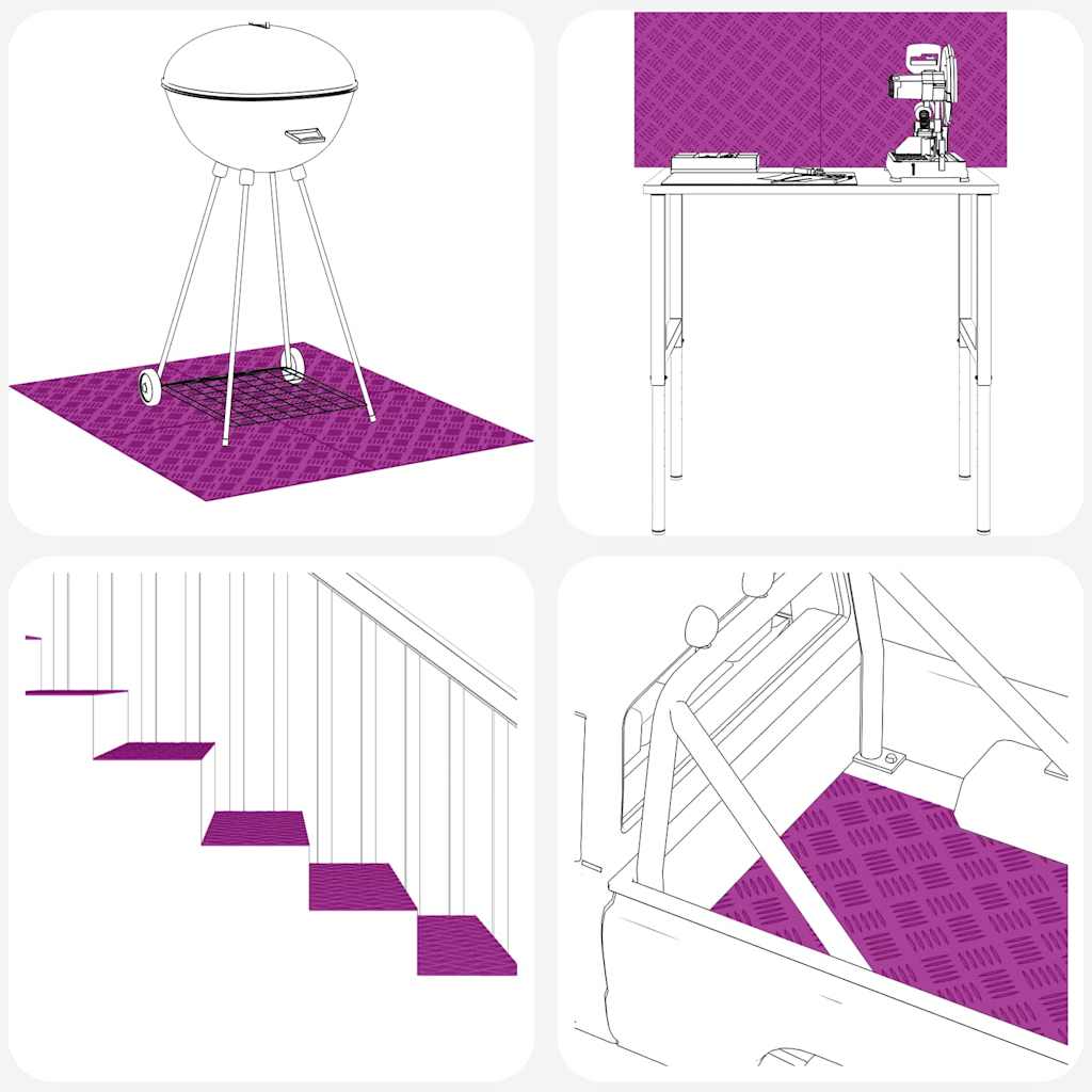 Laiptų danga Stačiakampio 4 pcs Sidabro 90 x 40 cm Aliuminis