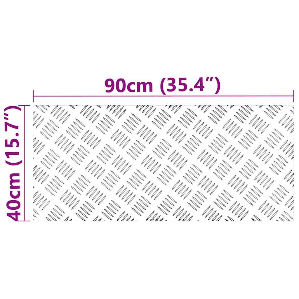 Laiptų danga Stačiakampio 4 pcs Sidabro 90 x 40 cm Aliuminis