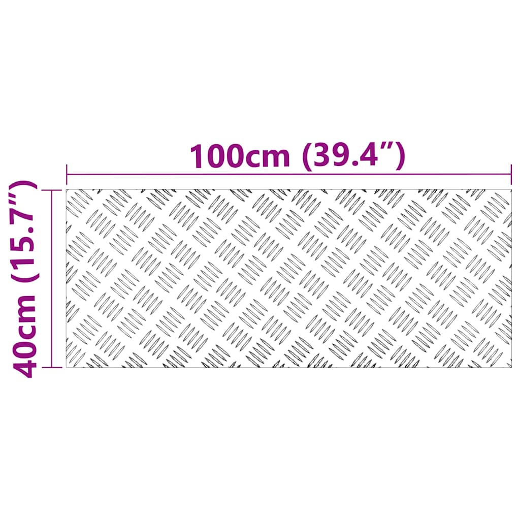 Laiptų danga Stačiakampio 2 pcs Sidabro 100 x 40 cm Aliuminis