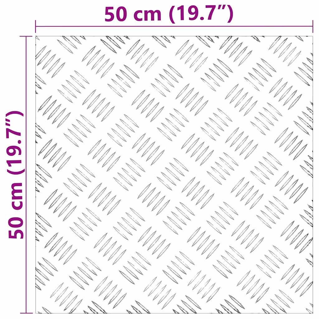 Laiptų danga Kvadrato 2 pcs Sidabro 50 x 50 cm Aliuminis