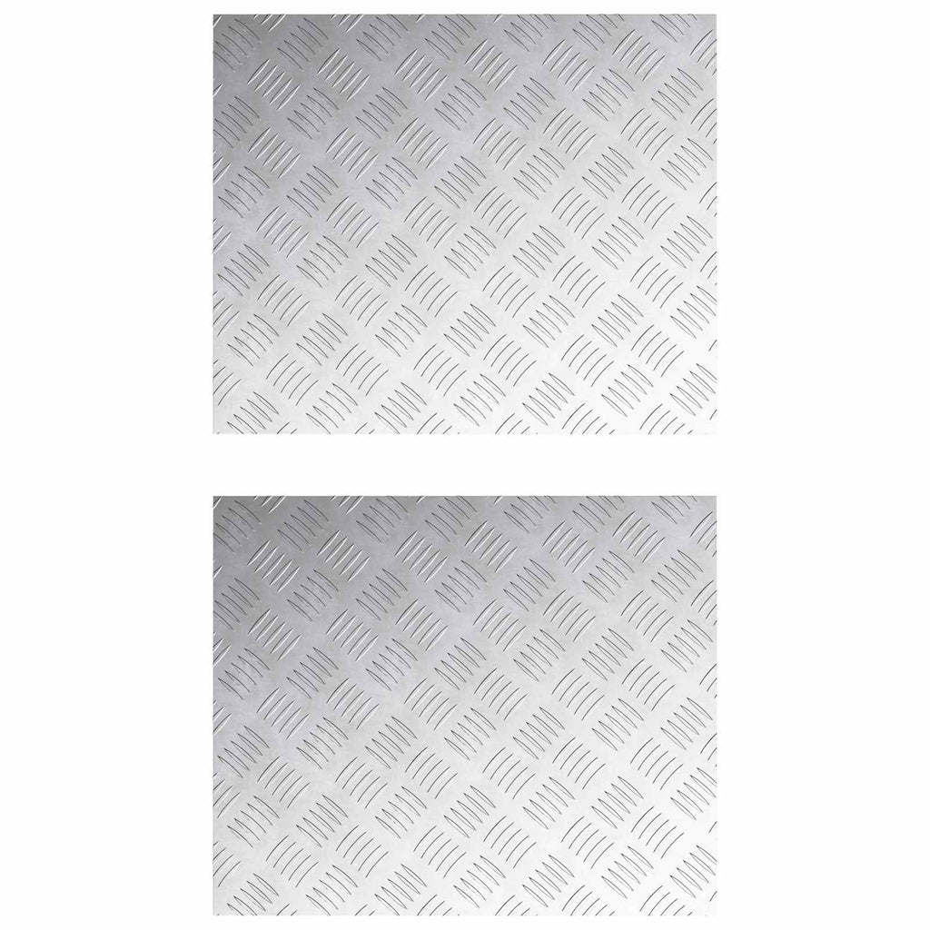 Laiptų danga Stačiakampio 2 pcs Sidabro 60 x 50 cm Aliuminis