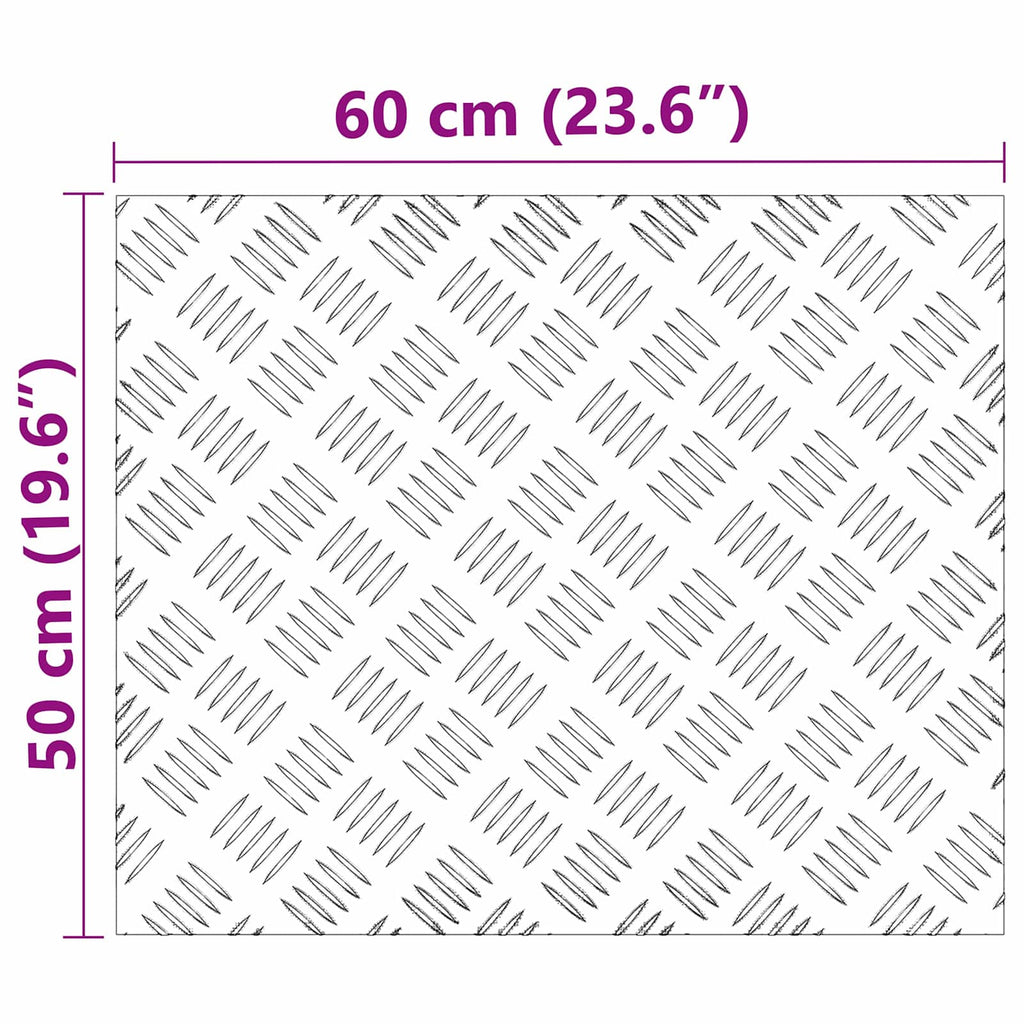Laiptų danga Stačiakampio 2 pcs Sidabro 60 x 50 cm Aliuminis