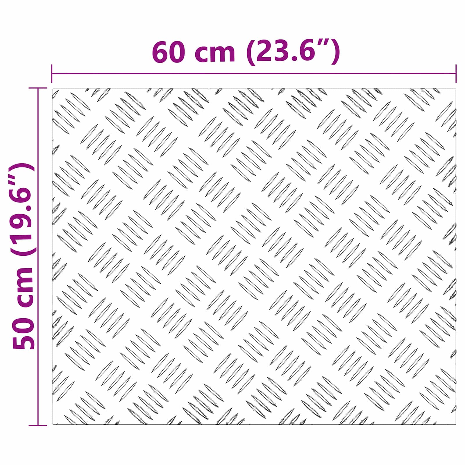 Laiptų danga Stačiakampio 2 pcs Sidabro 60 x 50 cm Aliuminis