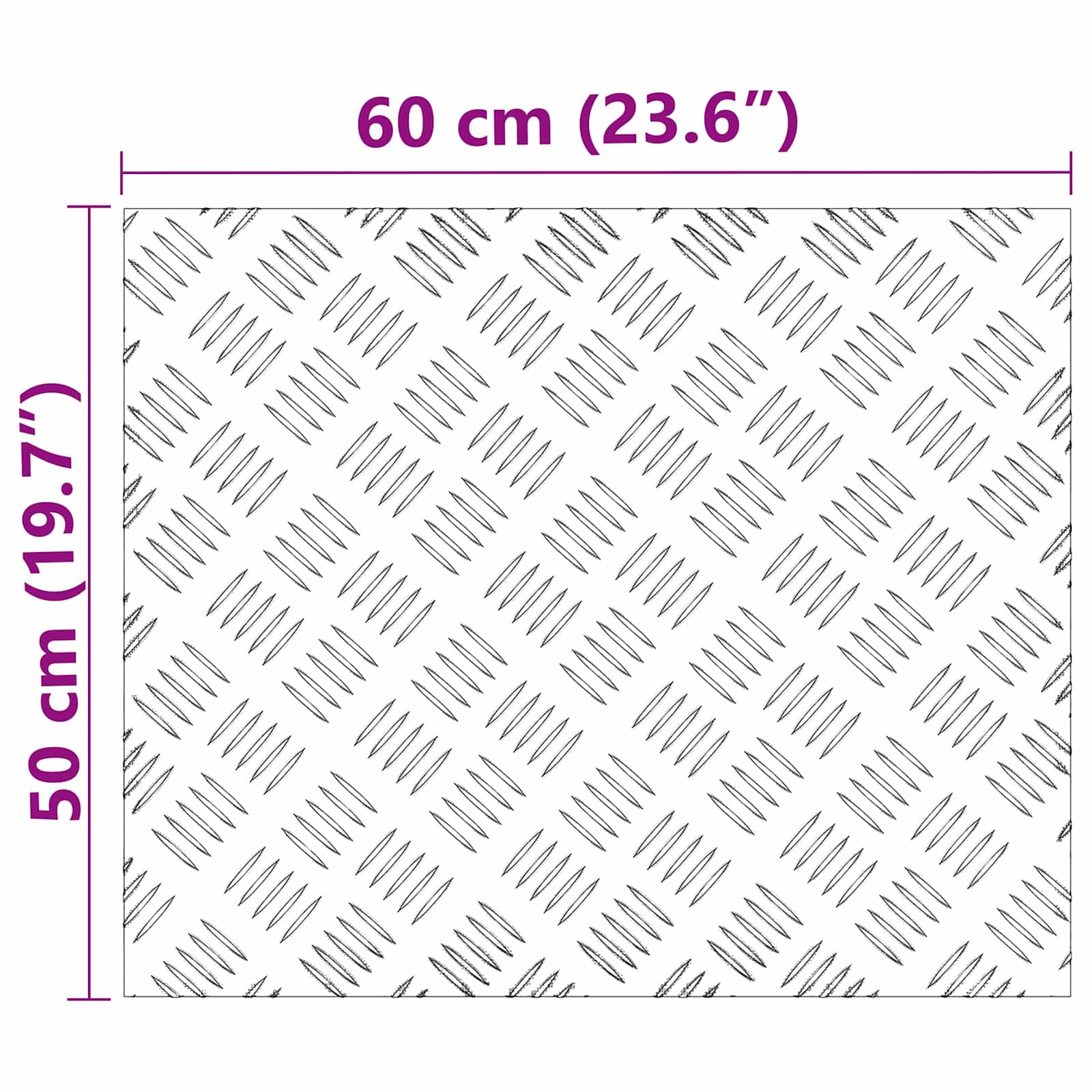 Laiptų danga Stačiakampio 4 pcs Sidabro 60 x 50 cm Aliuminis