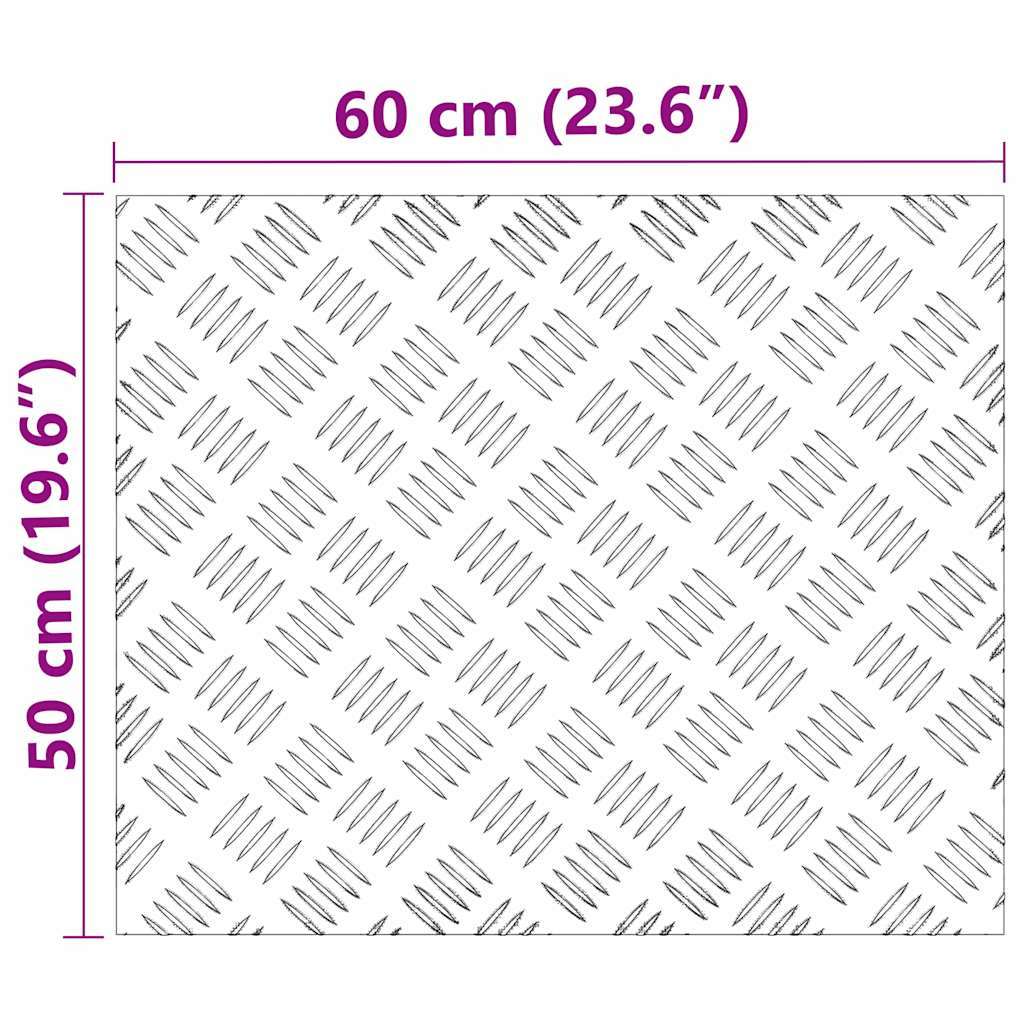 Laiptų danga Stačiakampio 2 pcs Sidabro 60 x 50 cm Aliuminis