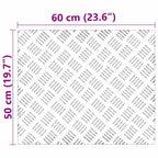 Laiptų danga Stačiakampio 4 pcs Sidabro 60 x 50 cm Aliuminis