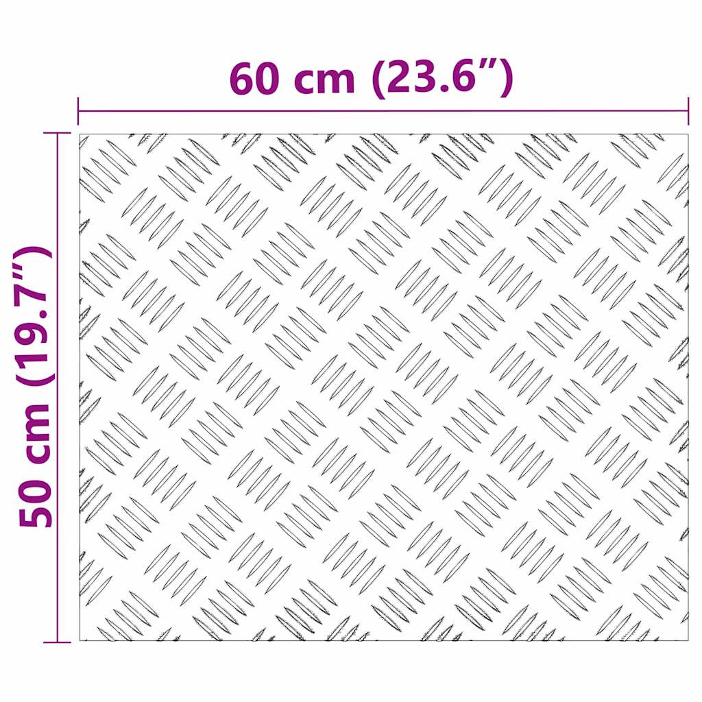 Laiptų danga Stačiakampio 4 pcs Sidabro 60 x 50 cm Aliuminis
