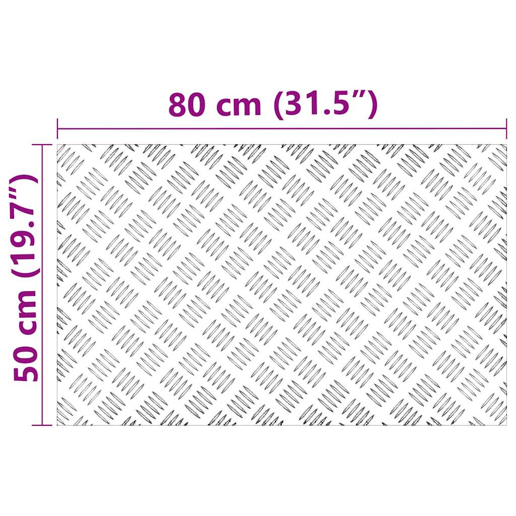 Laiptų danga Stačiakampio 2 pcs Sidabro 80 x 50 cm Aliuminis
