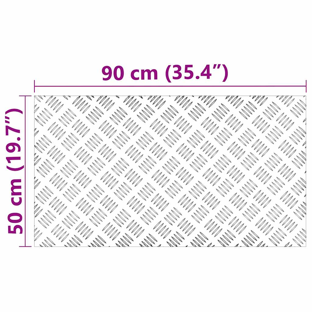 Laiptų danga Stačiakampio 4 pcs Sidabro 90 x 50 cm Aliuminis