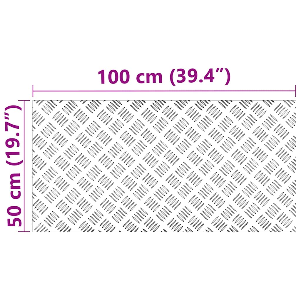 Laiptų danga Stačiakampio 2 pcs Sidabro 100 x 50 cm Aliuminis