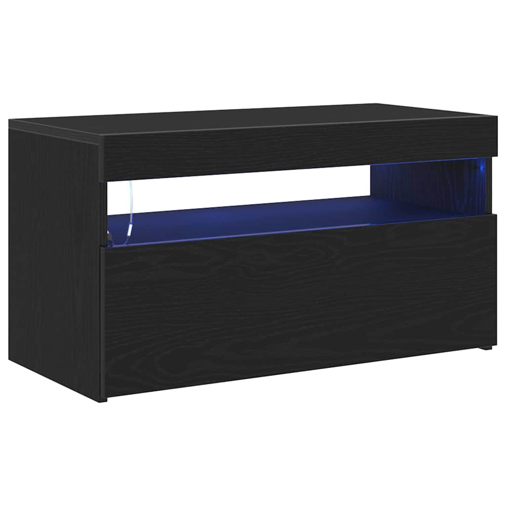 Televizoriaus spintelė 2 pcs Juodas ąžuolas 75 x 35 x 40 cm