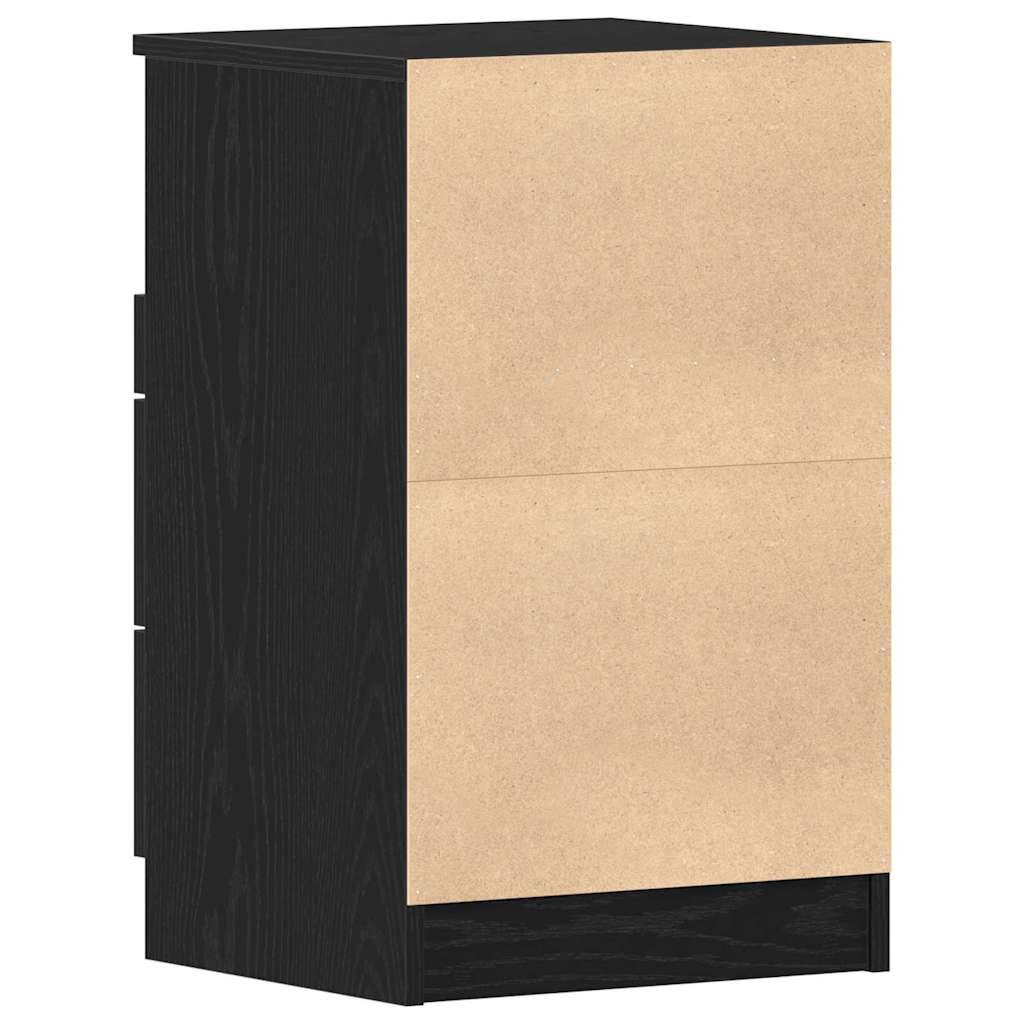 Šalia lovos spintelė 2 pcs juoda ąžuolo 40 x 35 x 65 cm