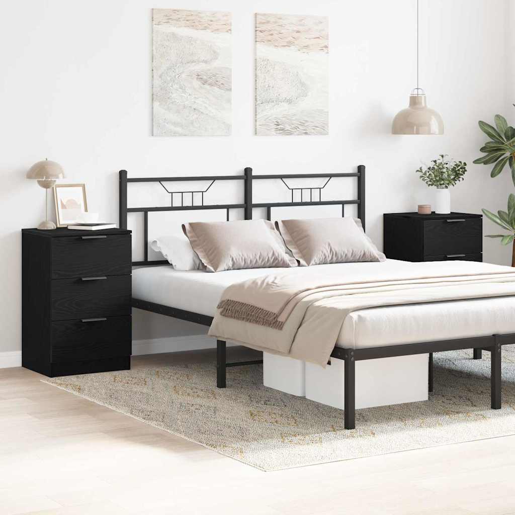 Šalia lovos spintelė 2 pcs juoda ąžuolo 40 x 65 x 65 cm