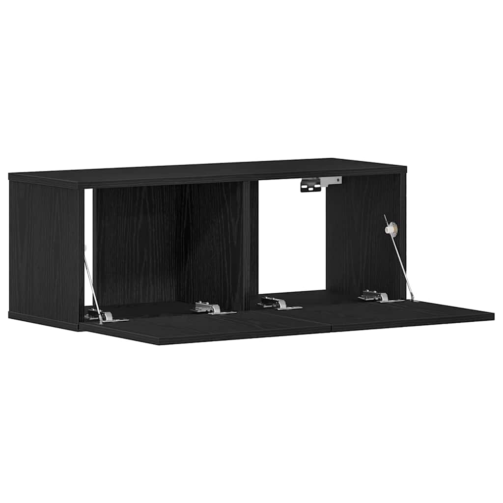 Televizoriaus spintelė 2 pcs Juodas ąžuolas 80 x 30 x 30 cm
