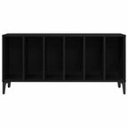 Plokštelių spintelė su lentyna Juodas ąžuolas 100 x 38 x 48 cm