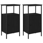 Šalia lovos spintelė 2 pcs juoda ąžuolo 41 x 31 x 80 cm