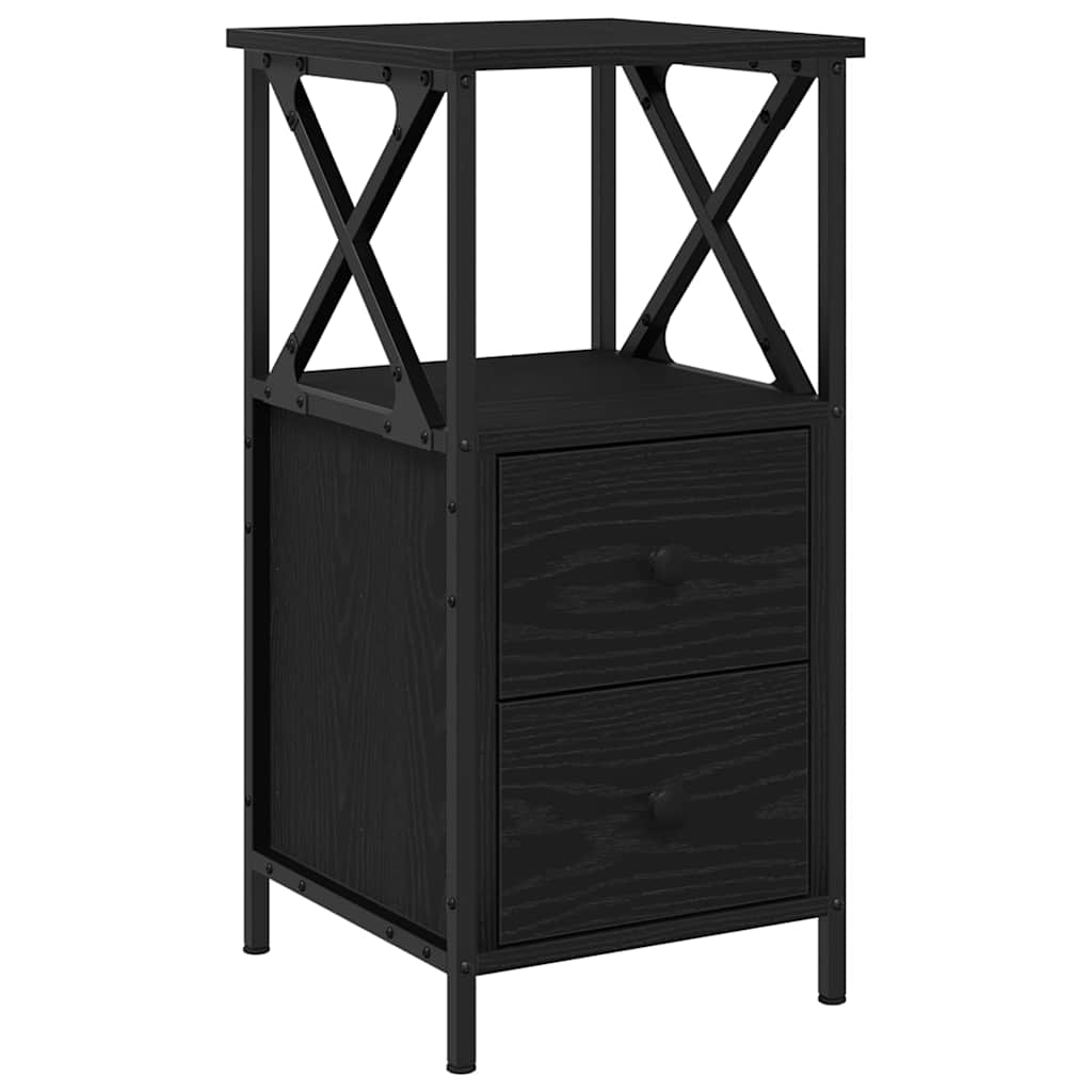 Naktinis staliukas 2 pcs juoda ąžuolo 34 x 35.5 x 70 cm