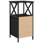 Naktinis staliukas 2 pcs juoda ąžuolo 34 x 35.5 x 70 cm