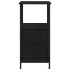 Naktinis staliukas 2 pcs juoda ąžuolo 34 x 35.5 x 70 cm