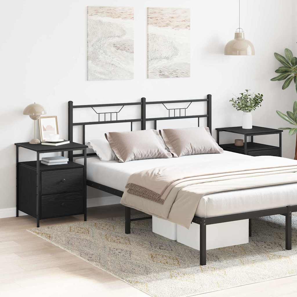 Naktinis staliukas 2 pcs juoda ąžuolo 44 x 45 x 60 cm