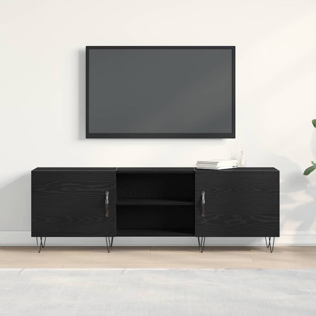 TV spintelių komplektas Juodas ąžuolas 150 x 30 x 50 cm