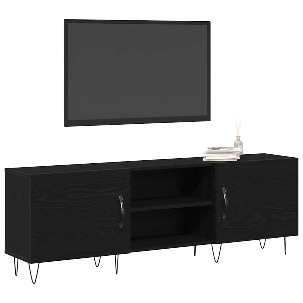TV spintelių komplektas Juodas ąžuolas 150 x 30 x 50 cm
