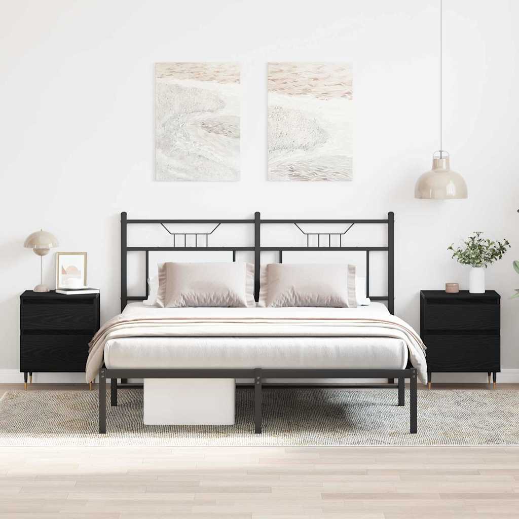 Šalia lovos spintelė 2 pcs Juodas ąžuolas 40 x 35 x 50 cm