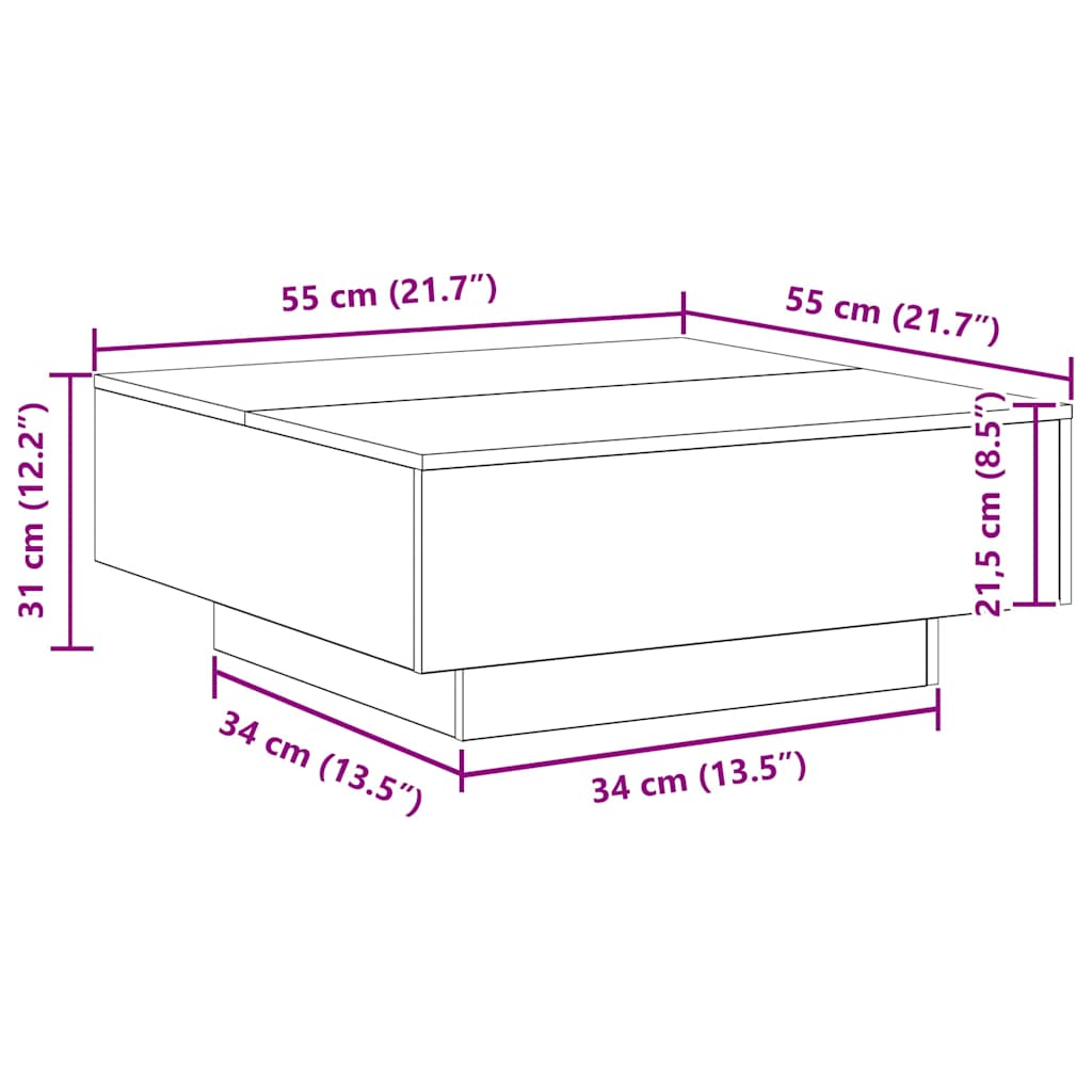 Kavos staliukas Amatininkų ąžuolas 80 x 80 x 31 cm