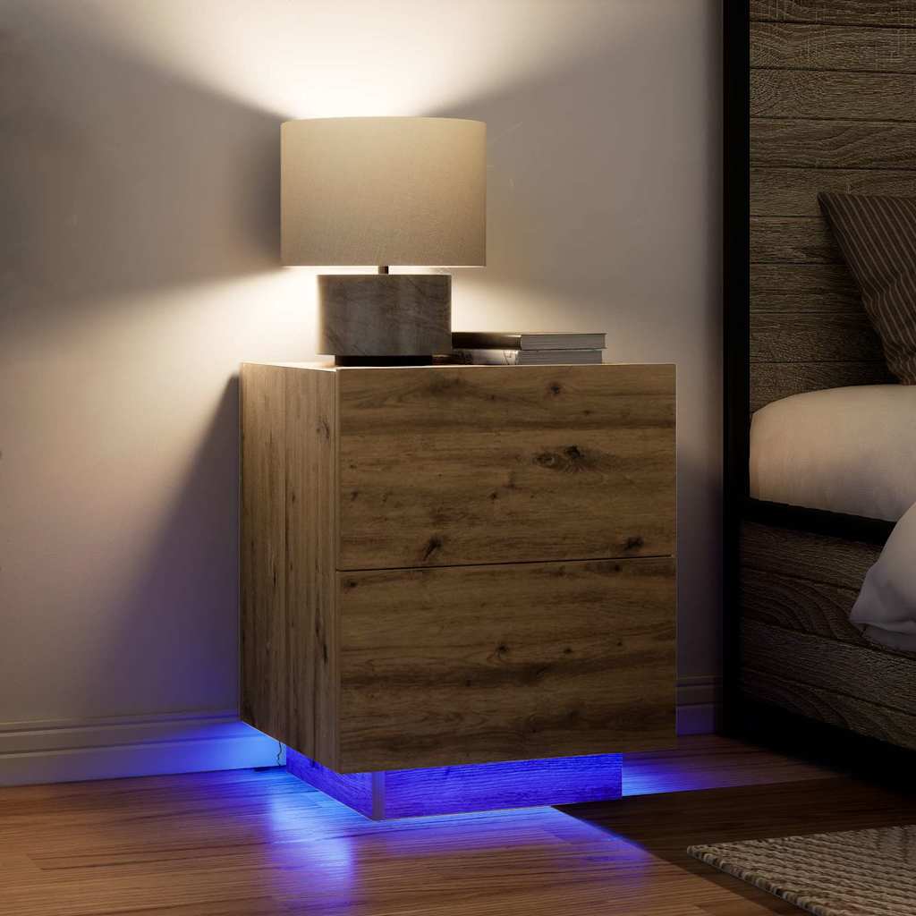 Šalia lovos spintelė 2 pcs Amatininkų ąžuolas 45 x 40 x 55 cm