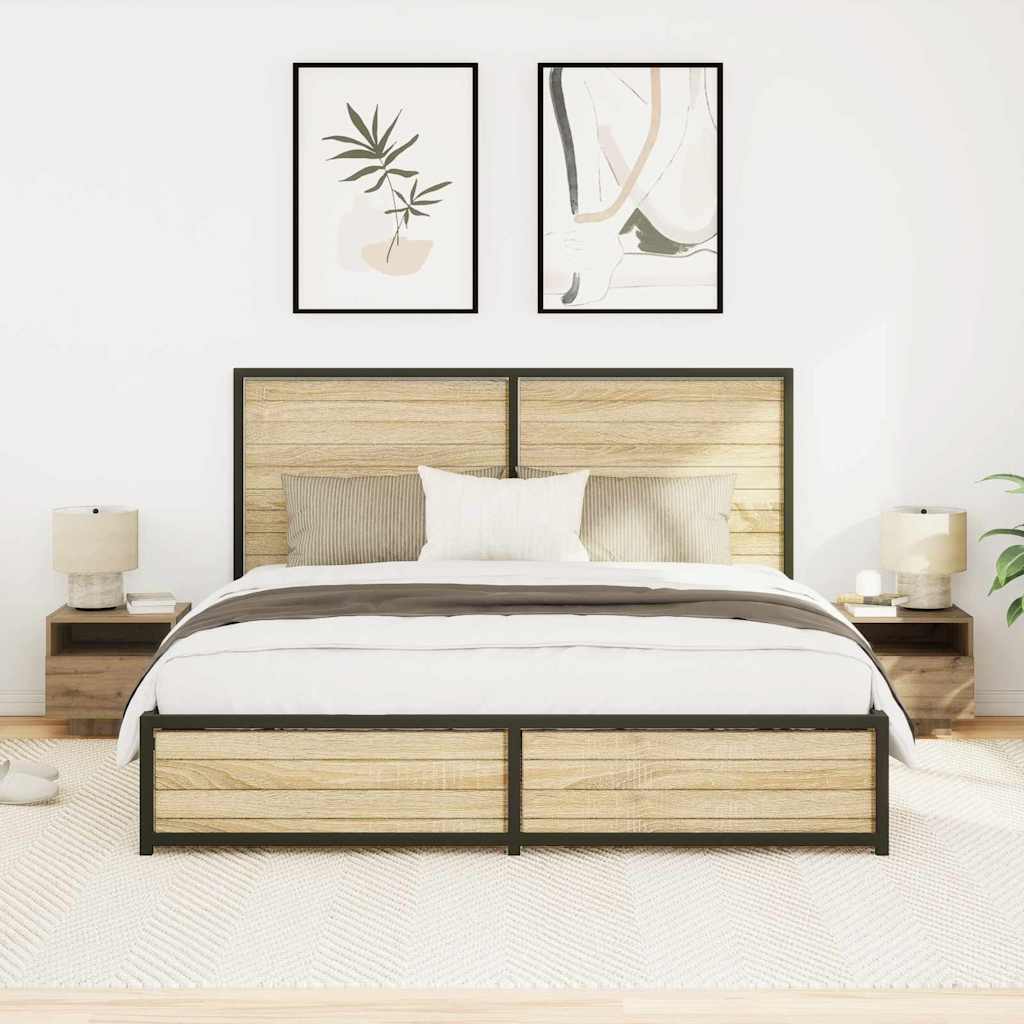 Naktinis staliukas 2 pcs artisano ąžuolo 40 x 39 x 37 cm