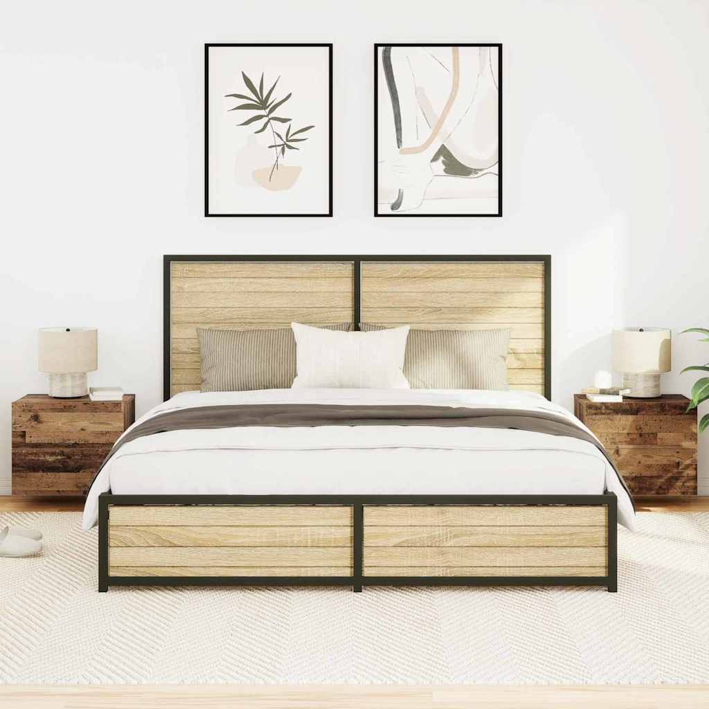 Sieninis naktinis staliukas 2 pcs Sena mediena 50 x 39 x 41 cm