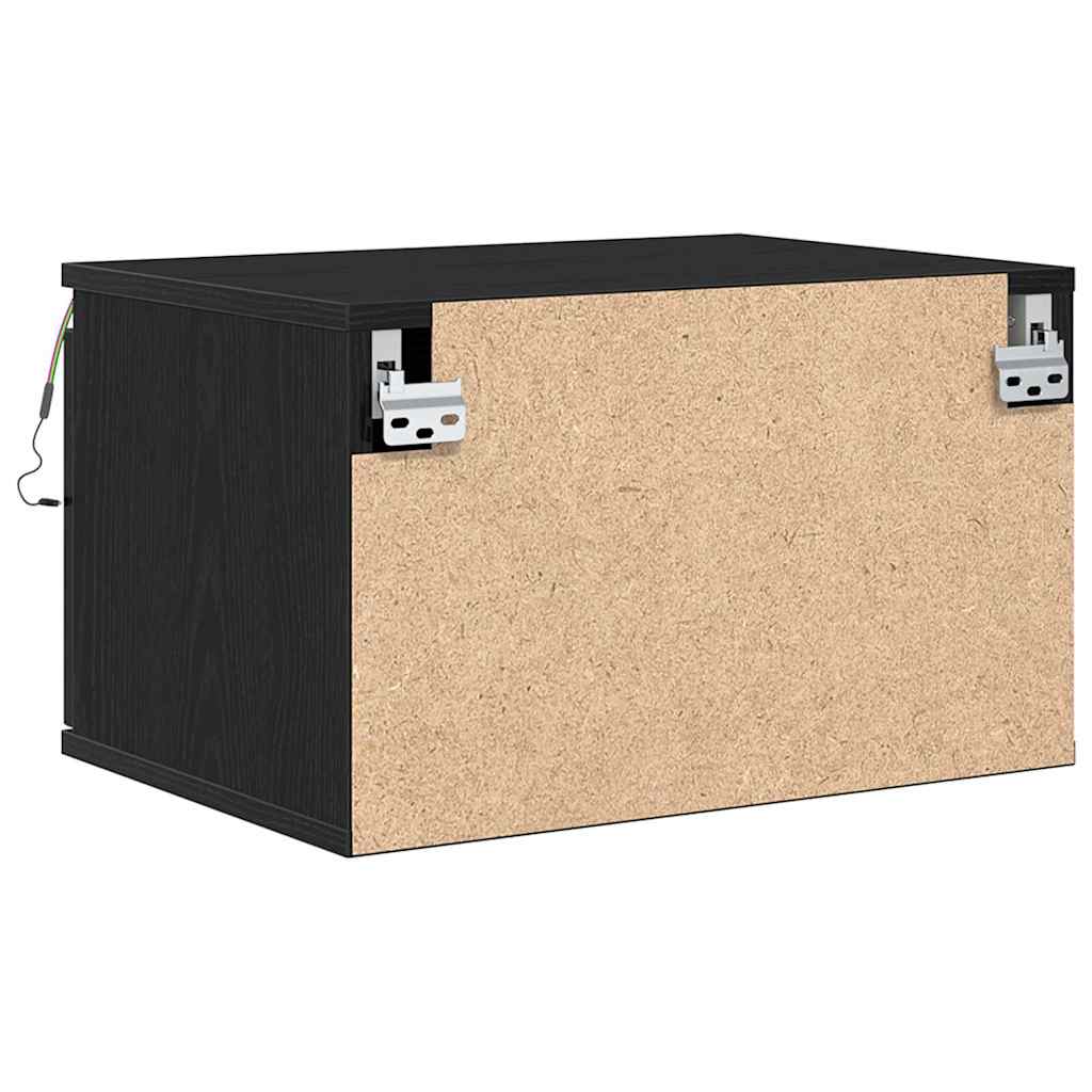 Sieninis naktinis staliukas su stalčių su 2 pcs Juodas ąžuolas