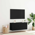 TV spintelių komplektas Juodas ąžuolas 100 x 30 x 41 cm