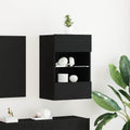 TV spintelių komplektas 2 pcs Juoda 40 x 30 x 60,5 cm