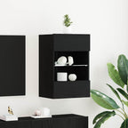 TV spintelių komplektas 2 pcs Juoda 40 x 30 x 60,5 cm