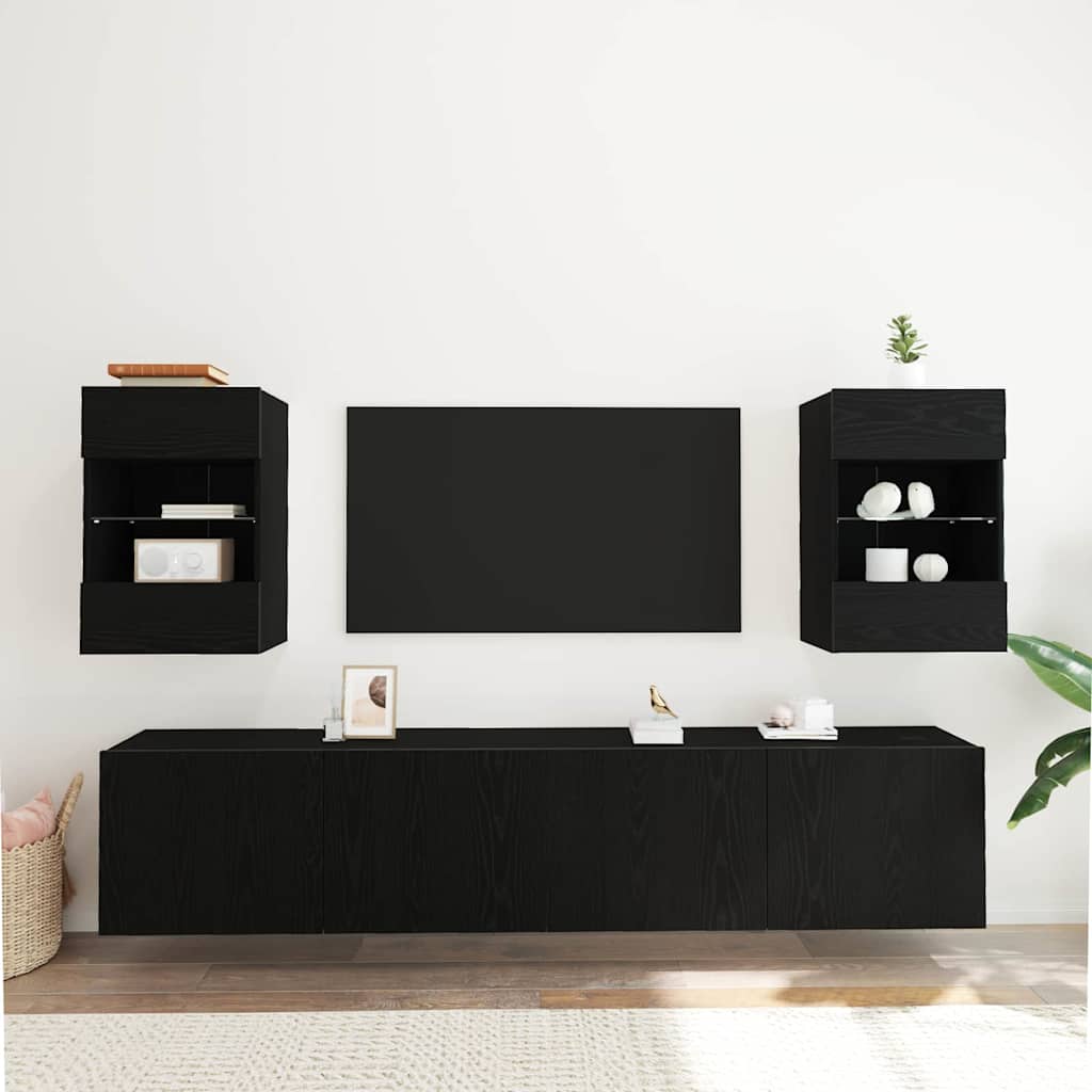 TV spintelių komplektas 2 pcs Juoda 40 x 30 x 60,5 cm