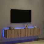 TV sieninė spintelė 2 pcs Amatininkų ąžuolas 80 x 35 x 31 cm
