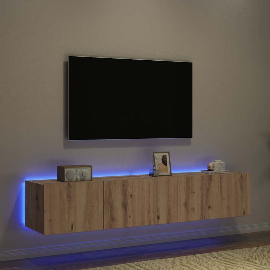 TV sieninė spintelė 2 pcs Amatininkų ąžuolas 80 x 35 x 31 cm