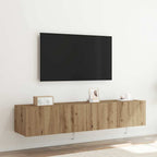TV sieninė spintelė 2 pcs Amatininkų ąžuolas 80 x 35 x 31 cm