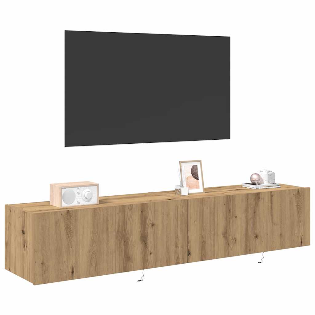 TV sieninė spintelė 2 pcs Amatininkų ąžuolas 80 x 35 x 31 cm