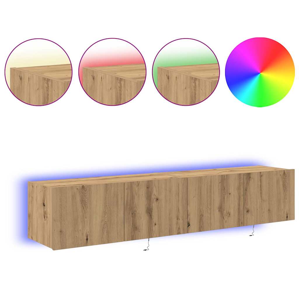 TV sieninė spintelė 2 pcs Amatininkų ąžuolas 80 x 35 x 31 cm