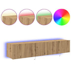 TV sieninė spintelė 2 pcs Amatininkų ąžuolas 80 x 35 x 31 cm