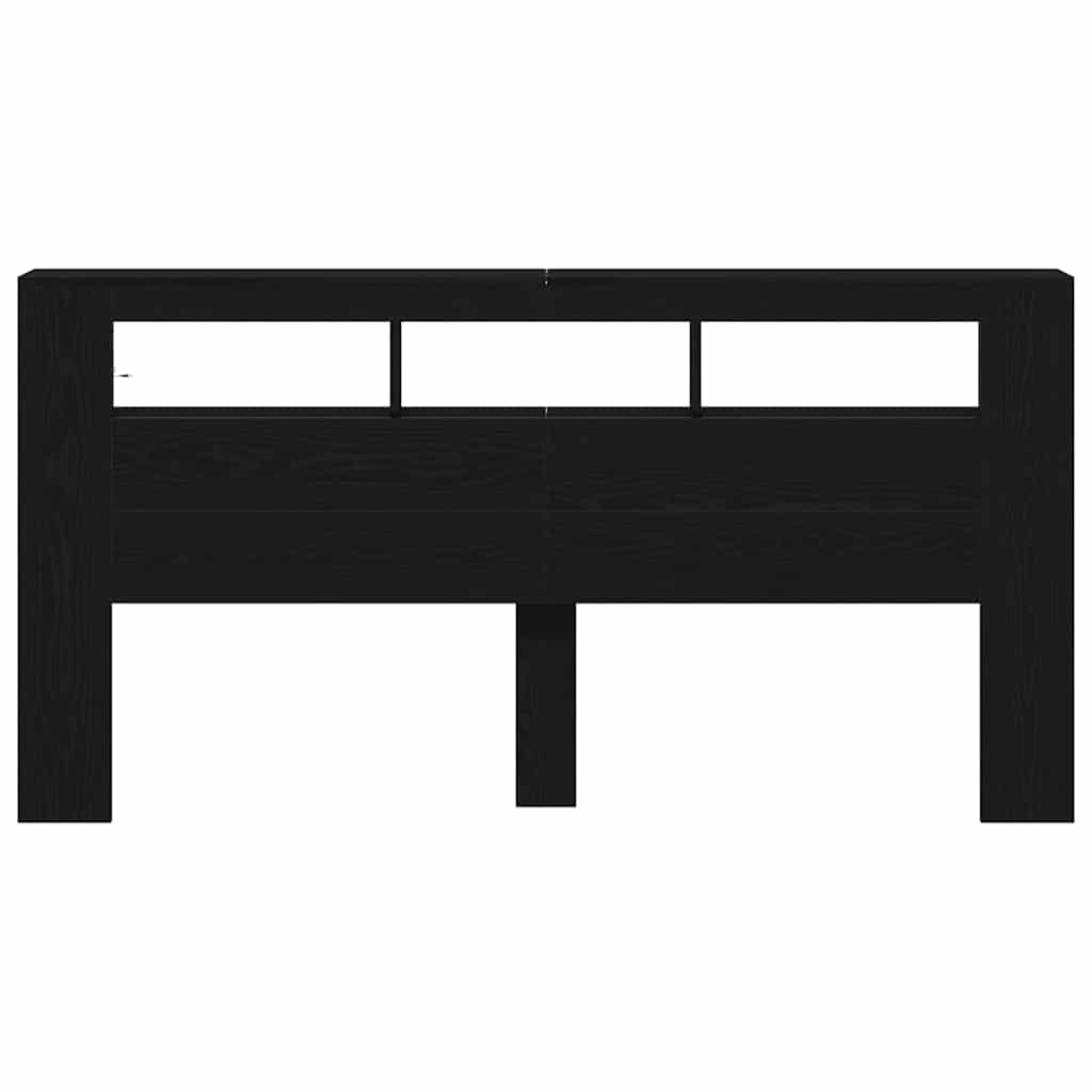 LED galvūgalis su lentyna Juodas ąžuolas 200 x 18,5 x 103,5 cm