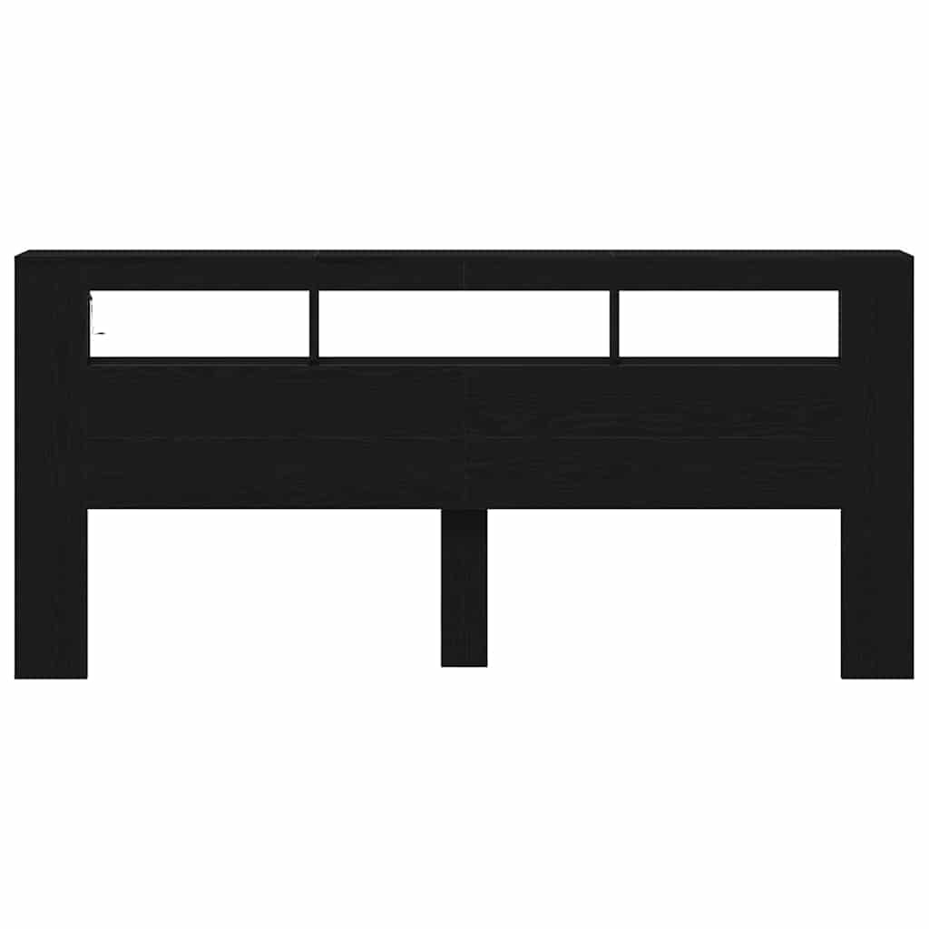 LED galvūgalis su lentyna Juodas ąžuolas 220 x 18,5 x 103,5 cm