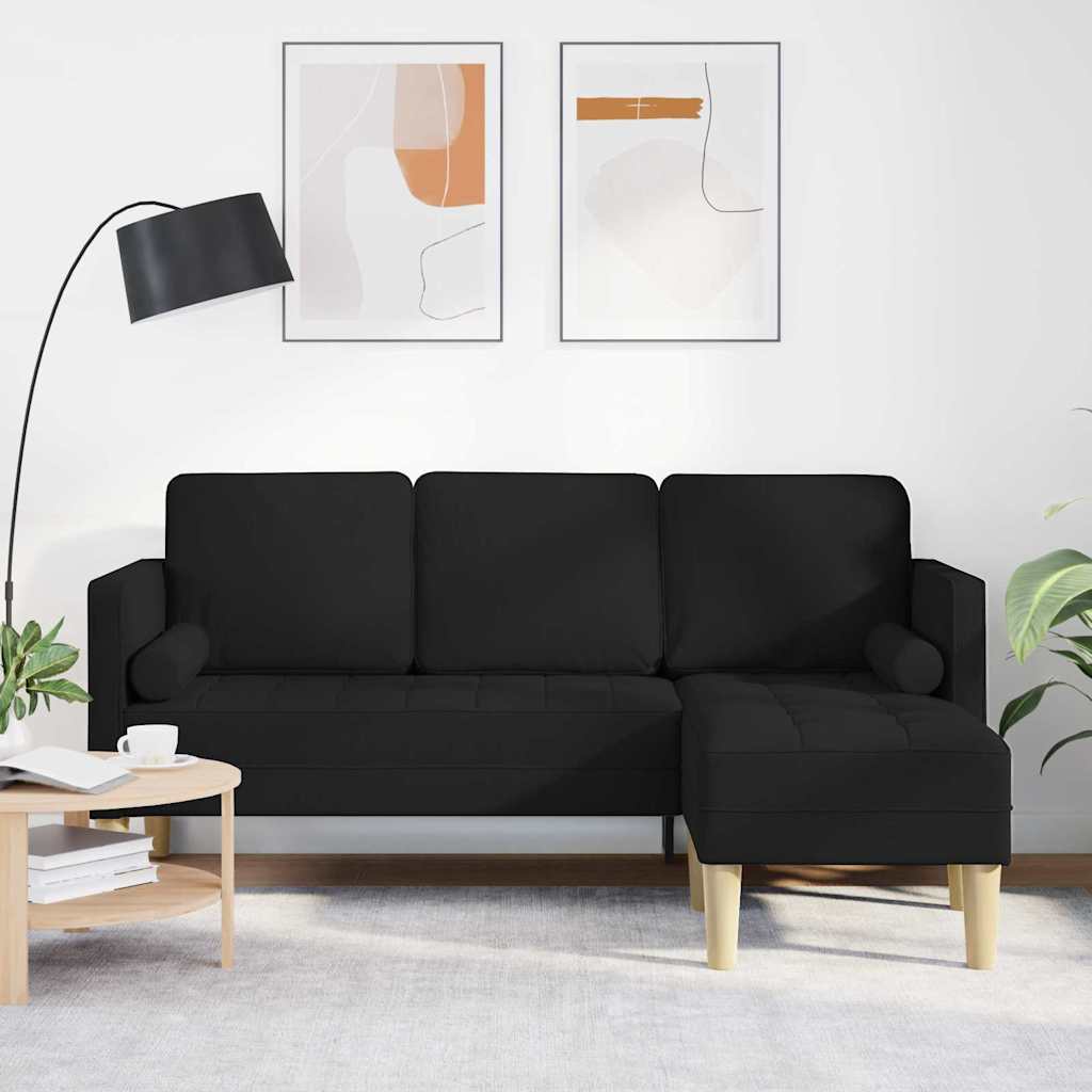Sofos komplektas Juoda 173 x 131 x 67 cm audinys