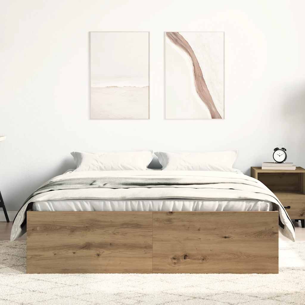 Lovos rėmas be čiužinio, artisano ąžuolo, 135x190 cm